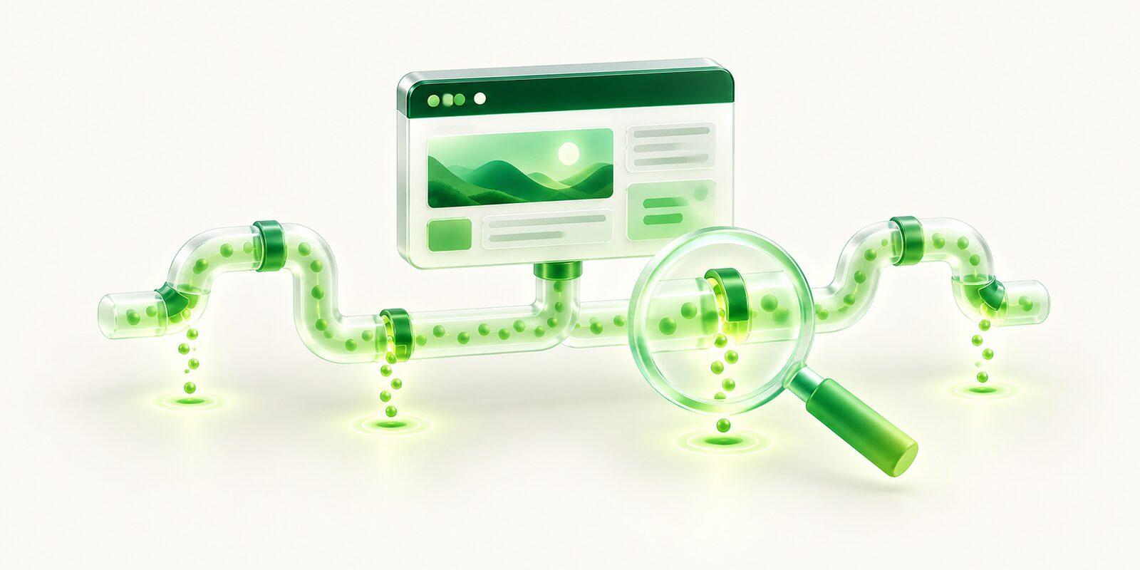 Enquiries leaking from a website at four marked points