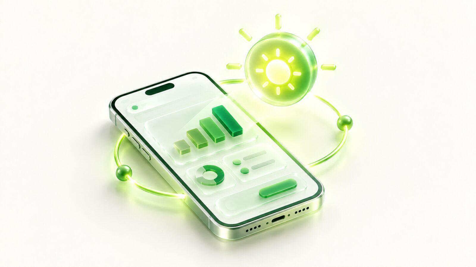 A phone showing today's numbers under a glowing coin